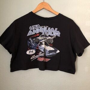 DIVIDED H&M Black Graphic Race Track T-Shirt XL